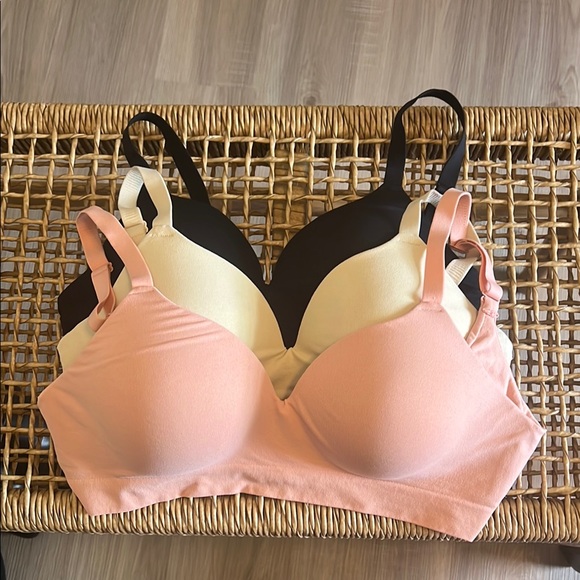 Cream and Pink Intimates Bras with Adjustable Straps - Picture 1 of 4